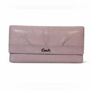 Coach Vintage Mauve Lavender Leather Checkbook Wallet
